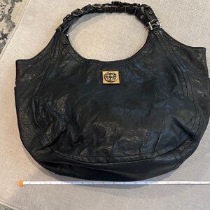 Tory Burch Black Leather Hobo Bag